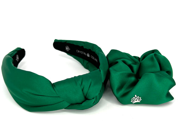 Green Satin Headband Combo