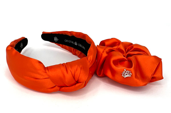 Orange Satin Headband Combo